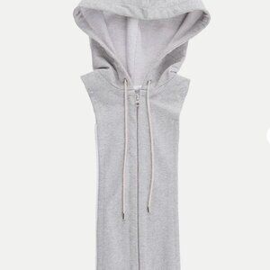 Veronica Beard Hoodie Dickey Heather Grey Drawstring Dickey